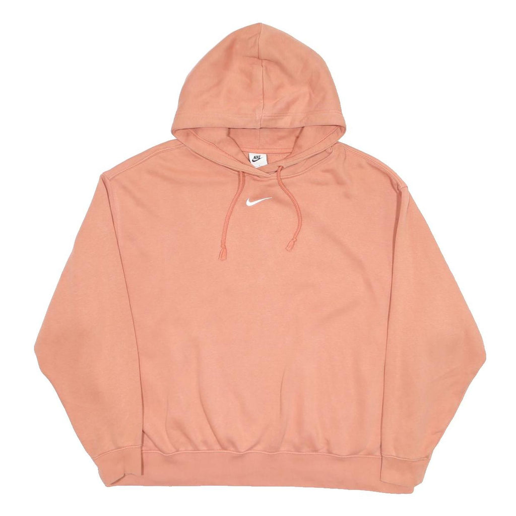 NIKE Mens Peach Hoodie XL Cotton Blend Pullover Sweatshirt Swoosh Logo