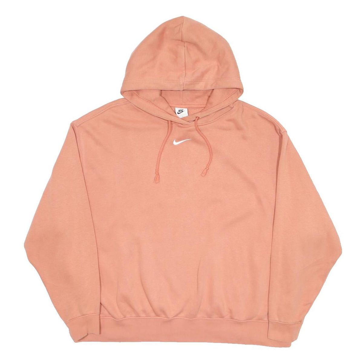NIKE Mens Peach Hoodie XL Cotton Blend Pullover Sweatshirt Swoosh Logo