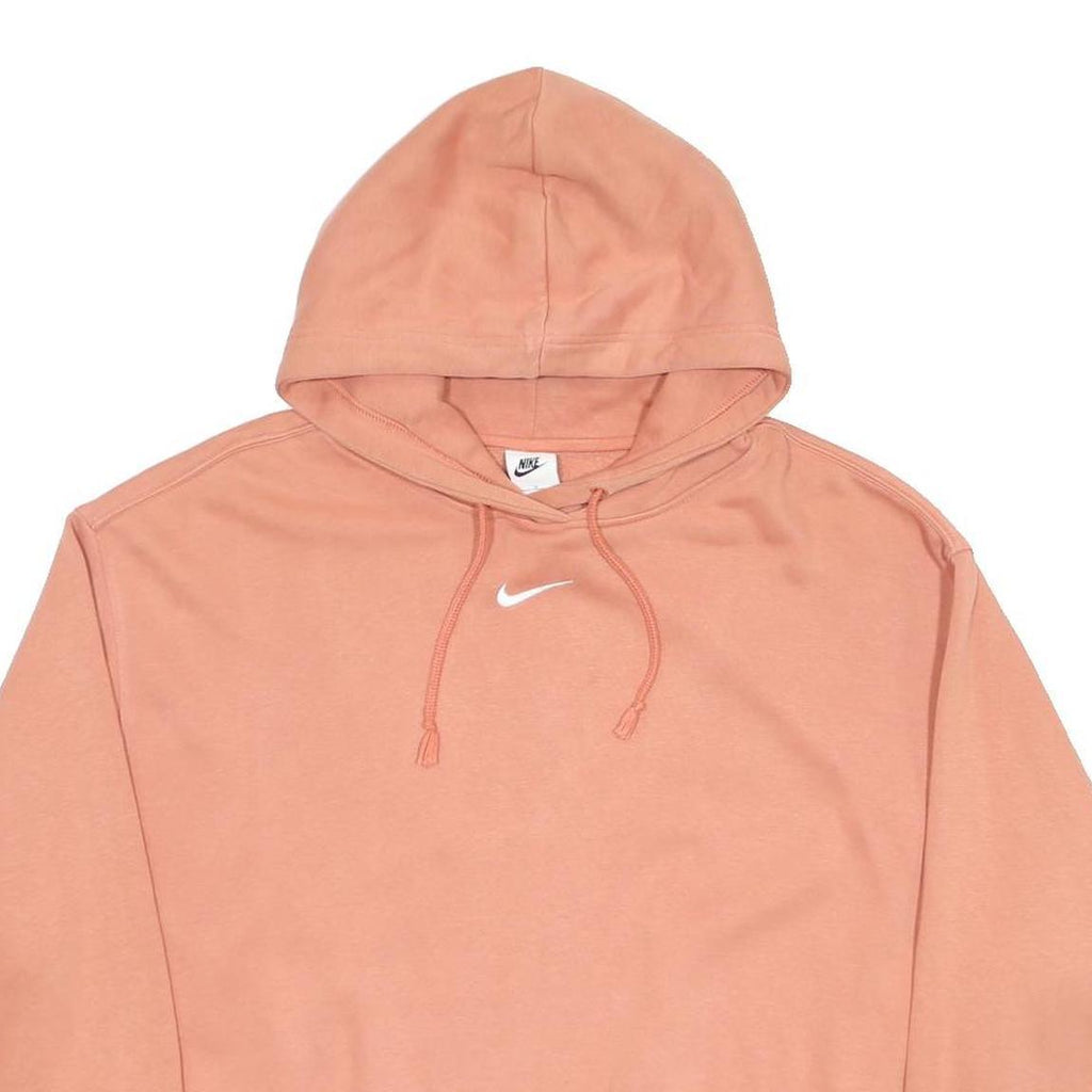 NIKE Mens Peach Hoodie XL Cotton Blend Pullover Sweatshirt Swoosh Logo