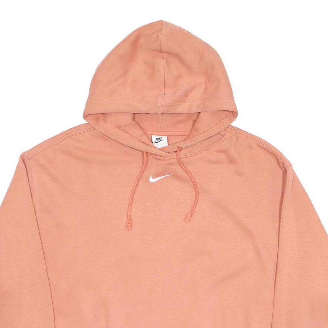 NIKE Mens Peach Hoodie XL Cotton Blend Pullover Sweatshirt Swoosh Logo
