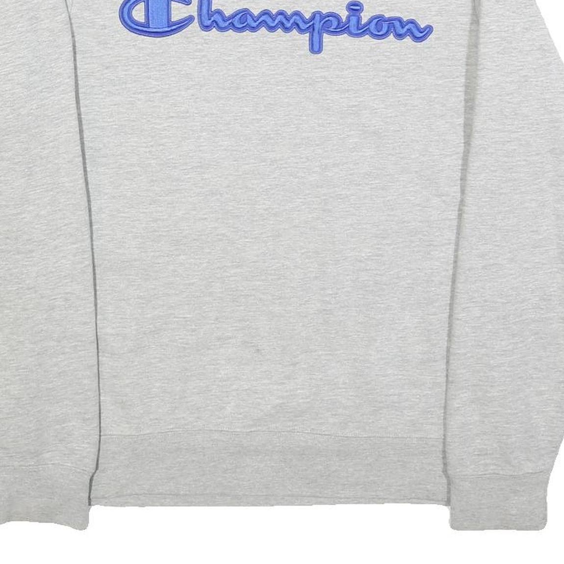 CHAMPION Mens Grey Sweatshirt Crew Neck S Casual Logo Pullover Cotton Blend