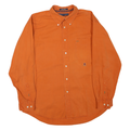 TOMMY HILFIGER Mens Orange Cotton Blend Shirt XL Button Down Pocket Casual