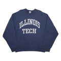 FRUIT OF THE LOOM Mens Navy Blue Illinois Tech Crew Neck XL Sweatshirt Cotton