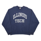 FRUIT OF THE LOOM Mens Navy Blue Illinois Tech Crew Neck XL Sweatshirt Cotton