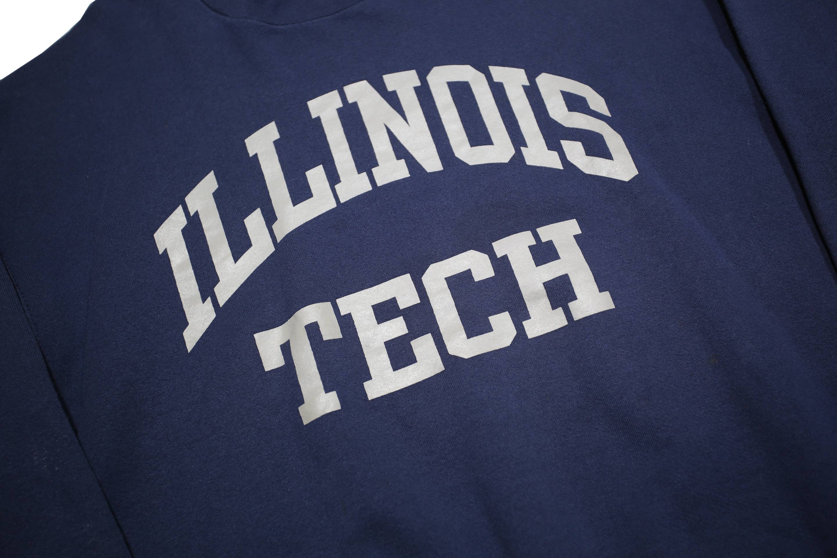 FRUIT OF THE LOOM Mens Navy Blue Illinois Tech Crew Neck XL Sweatshirt Cotton