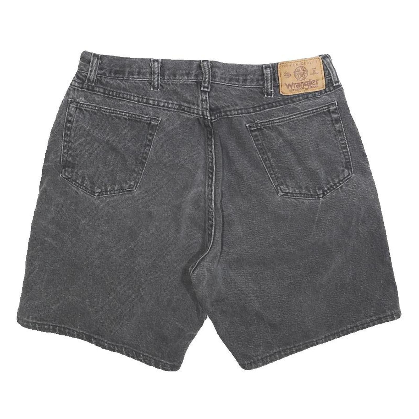 WRANGLER Mens Shorts Black Casual L W34 Denim Cotton Blend Comfortable Fit