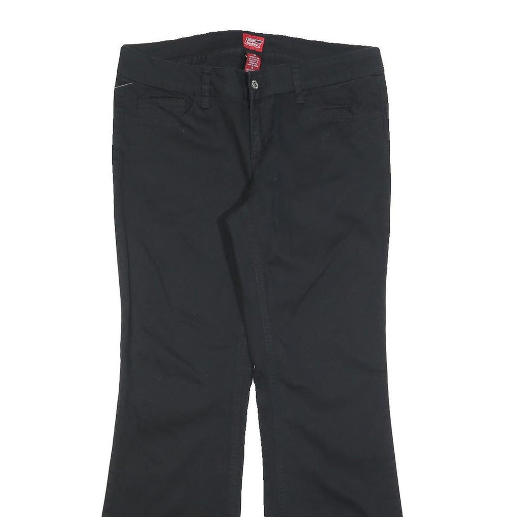 DICKIES Womens Black Cotton Blend Regular Fit Flared Trousers W32 L30