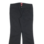 DICKIES Womens Black Cotton Blend Regular Fit Flared Trousers W32 L30