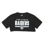 FANATICS Womens Black Las Vegas Raiders Crop T-Shirt XL Short Sleeve Crew Neck