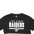FANATICS Womens Black Las Vegas Raiders Crop T-Shirt XL Short Sleeve Crew Neck