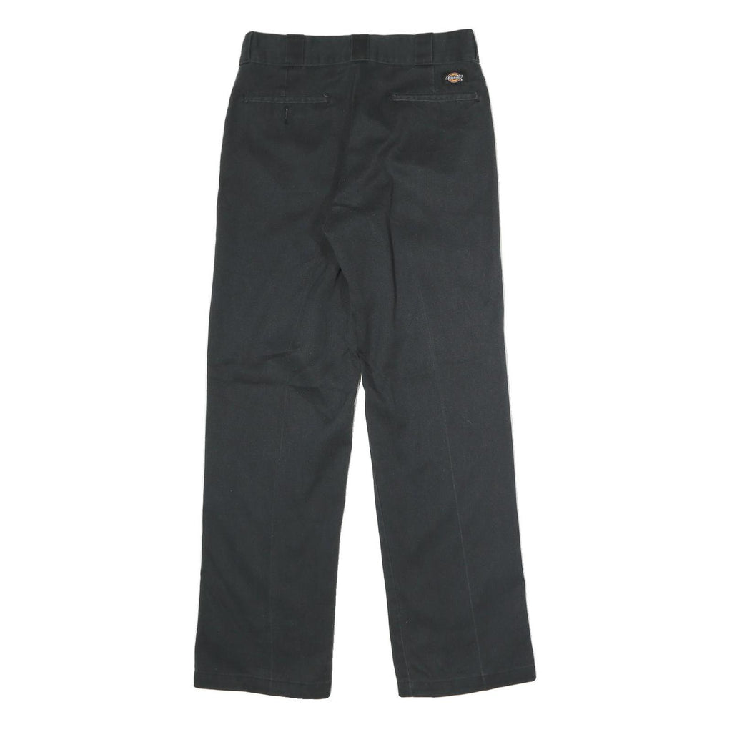 DICKIES Mens Polyester Blend Black Classic Straight Trousers W32 L32 Workwear