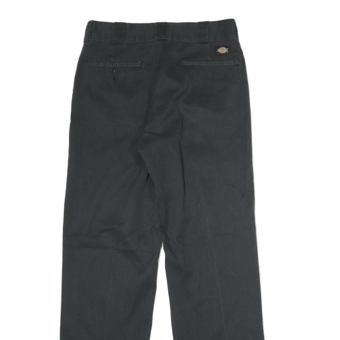 DICKIES Mens Polyester Blend Black Classic Straight Trousers W32 L32 Workwear
