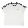 ADIDAS Womens White & Black Classic T-Shirt UK 22 Short Sleeve Crew Neck Sports