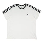 ADIDAS Womens White & Black Classic T-Shirt UK 22 Short Sleeve Crew Neck Sports