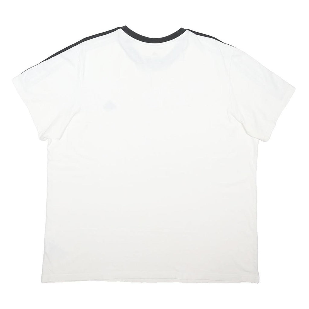 ADIDAS Womens White & Black Classic T-Shirt UK 22 Short Sleeve Crew Neck Sports
