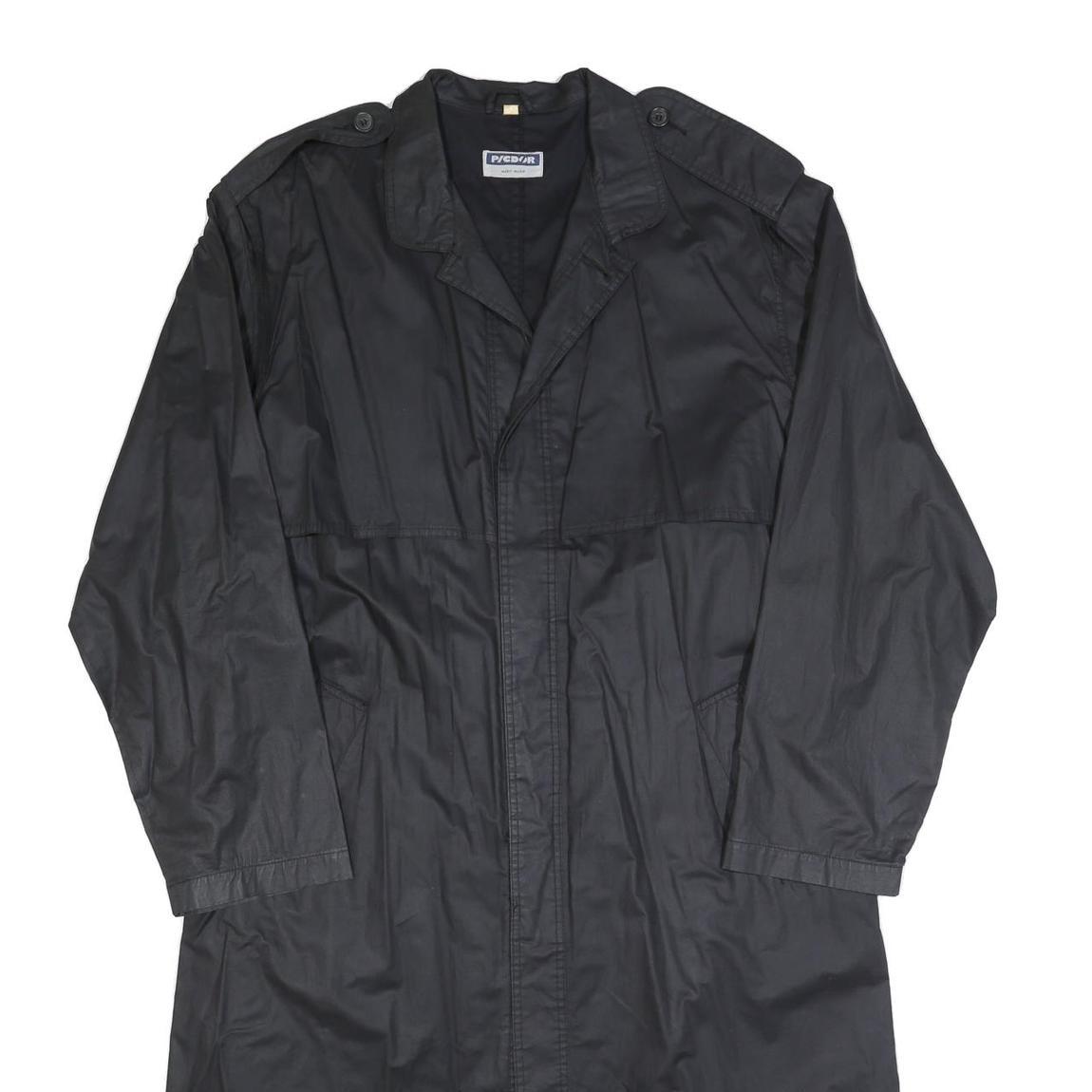 PICDOR Mens Black Jacket L Cotton Blend Button Closure Classic Style