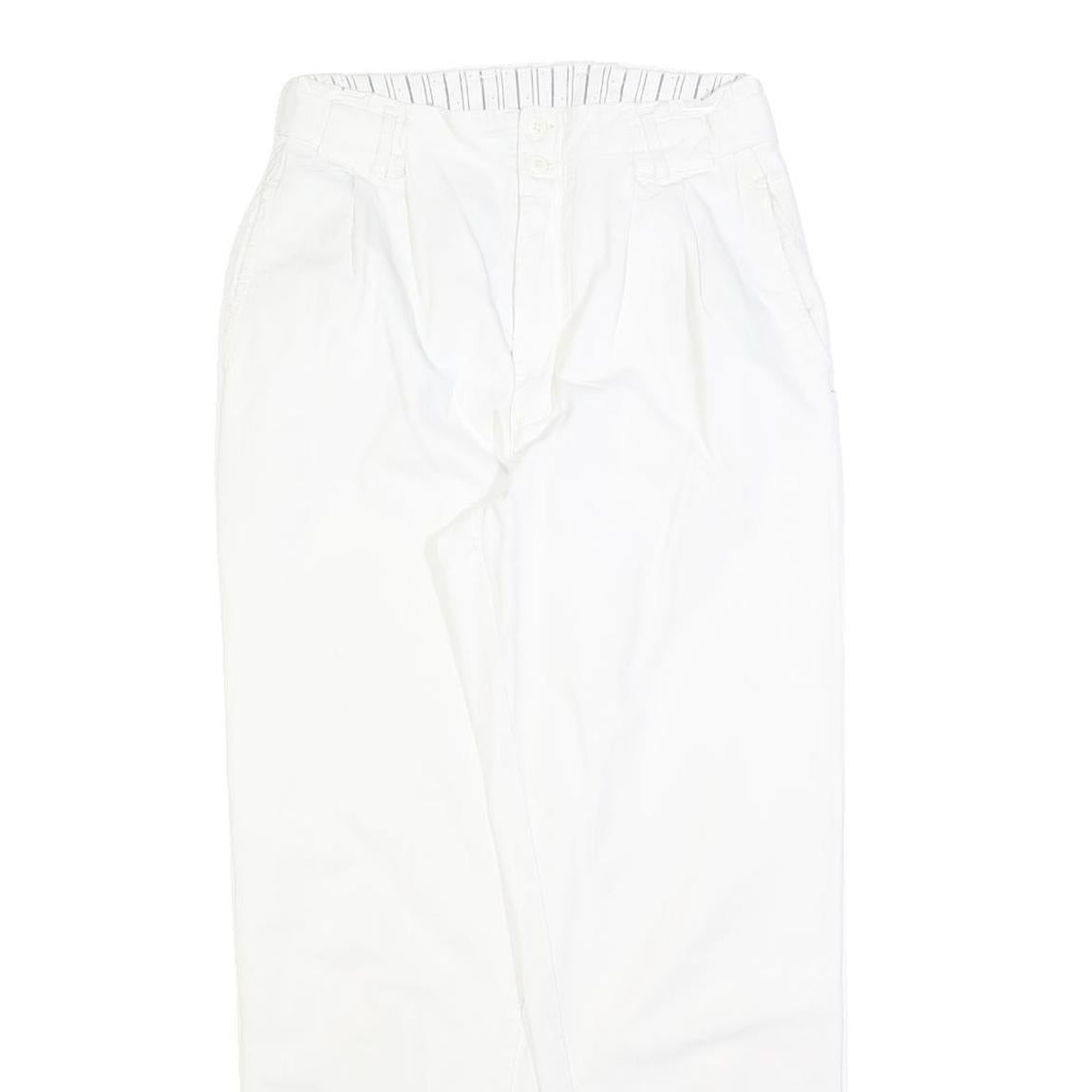 TARAZZIA Womens Cotton Blend White Regular Fit Straight Leg Trousers W28 L28
