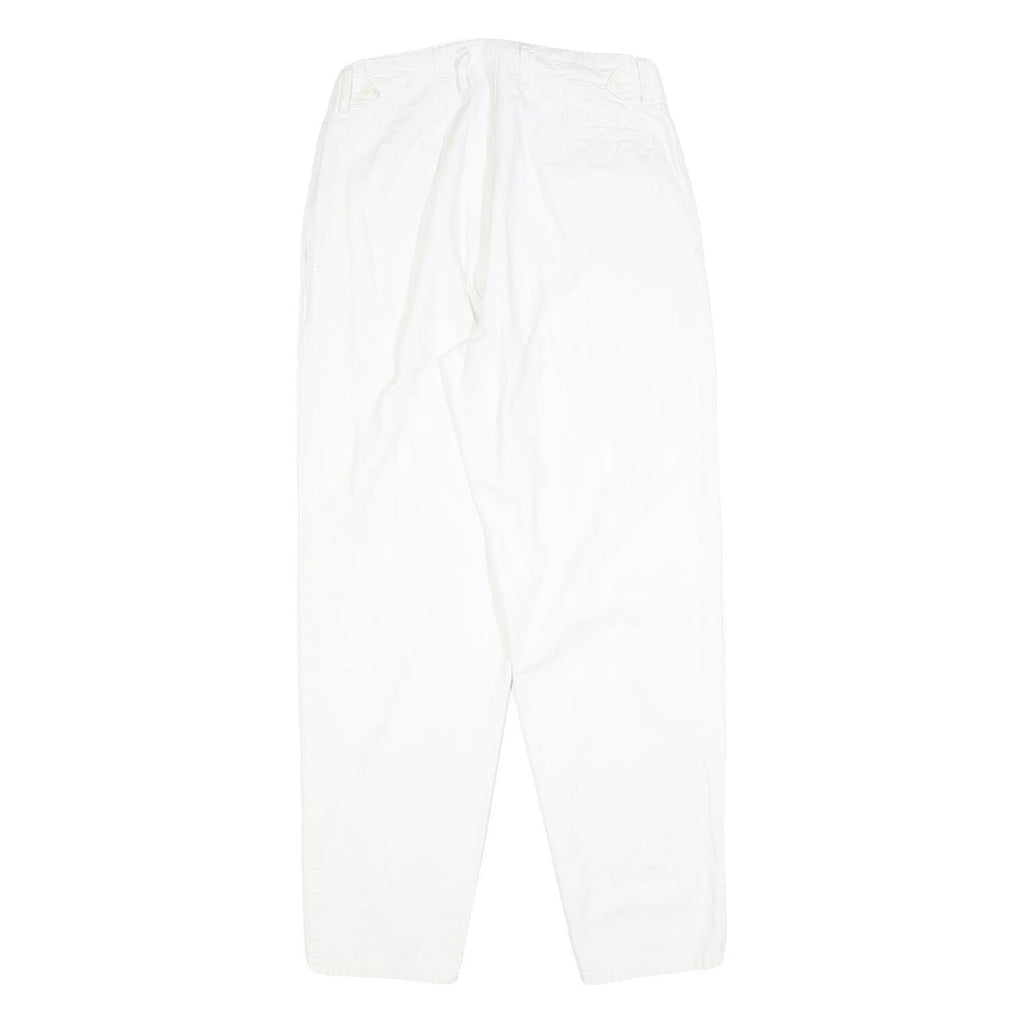 TARAZZIA Womens Cotton Blend White Regular Fit Straight Leg Trousers W28 L28