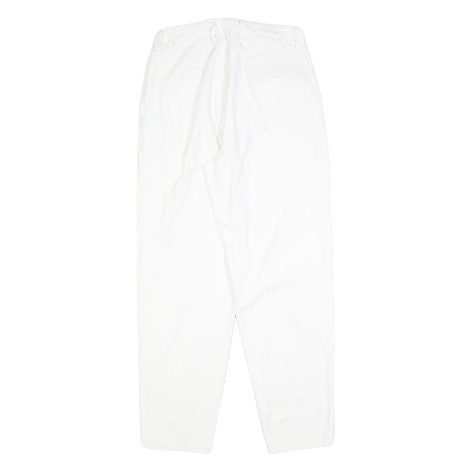 TARAZZIA Womens Cotton Blend White Regular Fit Straight Leg Trousers W28 L28