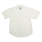 ARCADIA Mens White Short Sleeve Cotton Shirt M Casual Button Pocket