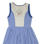 Womens Day Dress Blue Gingham Sleeveless Short M