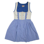 Womens Day Dress Blue Gingham Sleeveless Short M