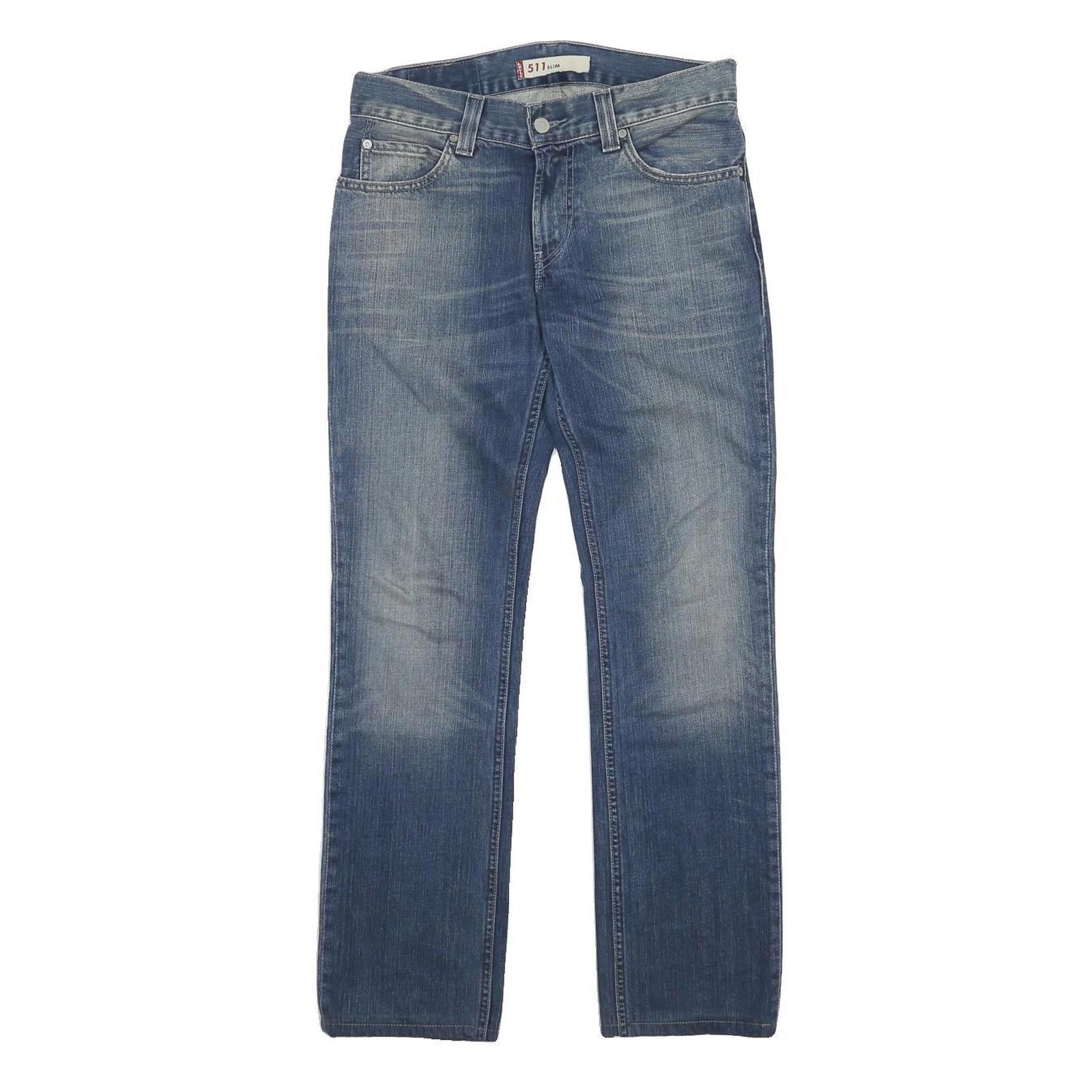 LEVI'S 511 Slim Mens Jeans Blue Slim Skinny Denim Medium W32 L40 Zip Cotton