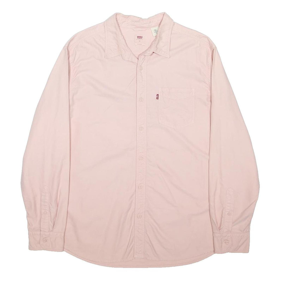 LEVI'S Mens Pink Plain Cotton Blend Shirt XL Casual Long Sleeve Button Pocket
