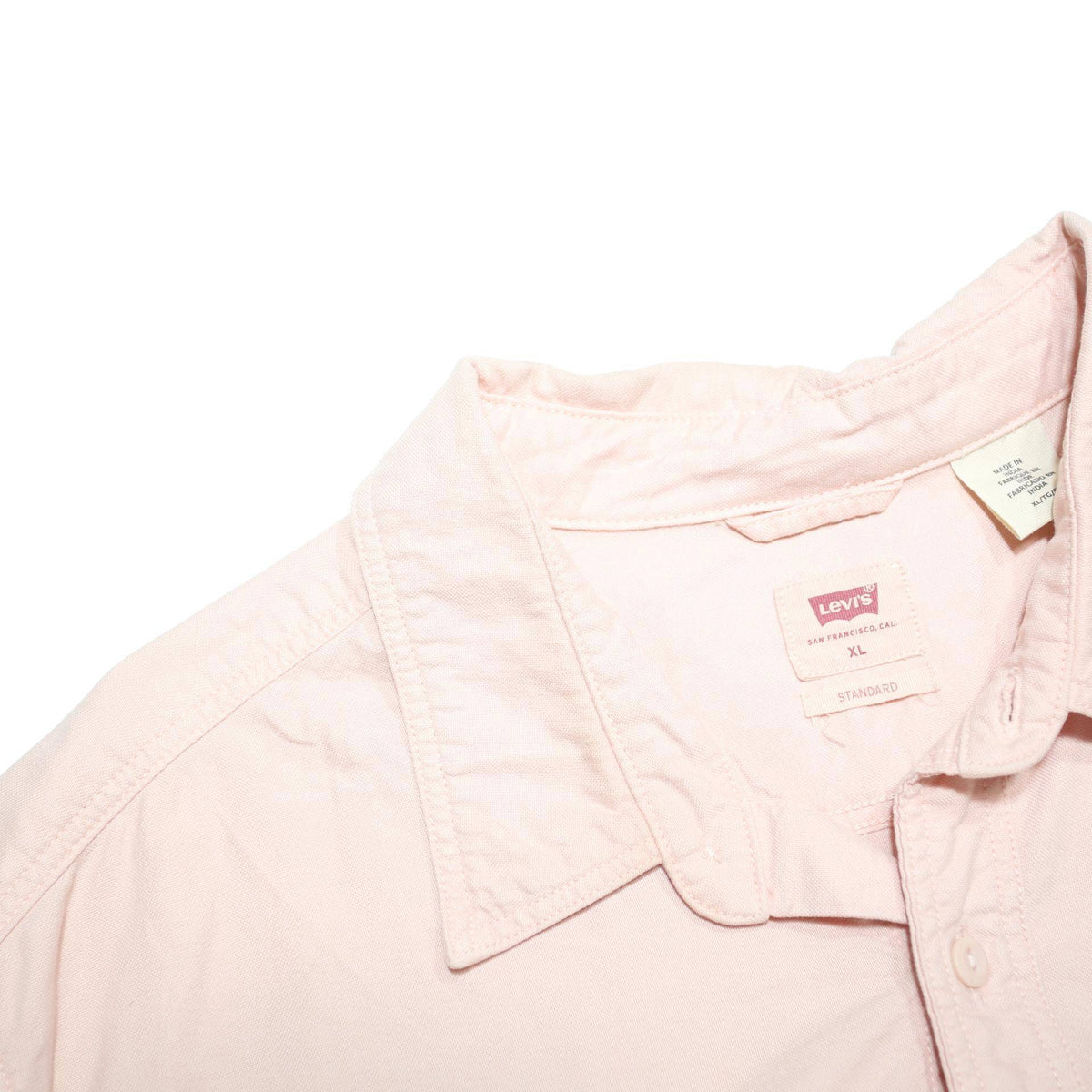 LEVI'S Mens Pink Plain Cotton Blend Shirt XL Casual Long Sleeve Button Pocket