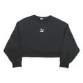 PUMA Womens Black Crew Neck M Cropped Sweatshirt Casual Sportswear