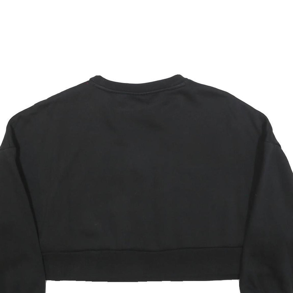 PUMA Womens Black Crew Neck M Cropped Sweatshirt Casual Sportswear
