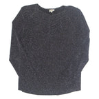LINEA Glitter Womens Blouse Black Long Sleeve Nylon L