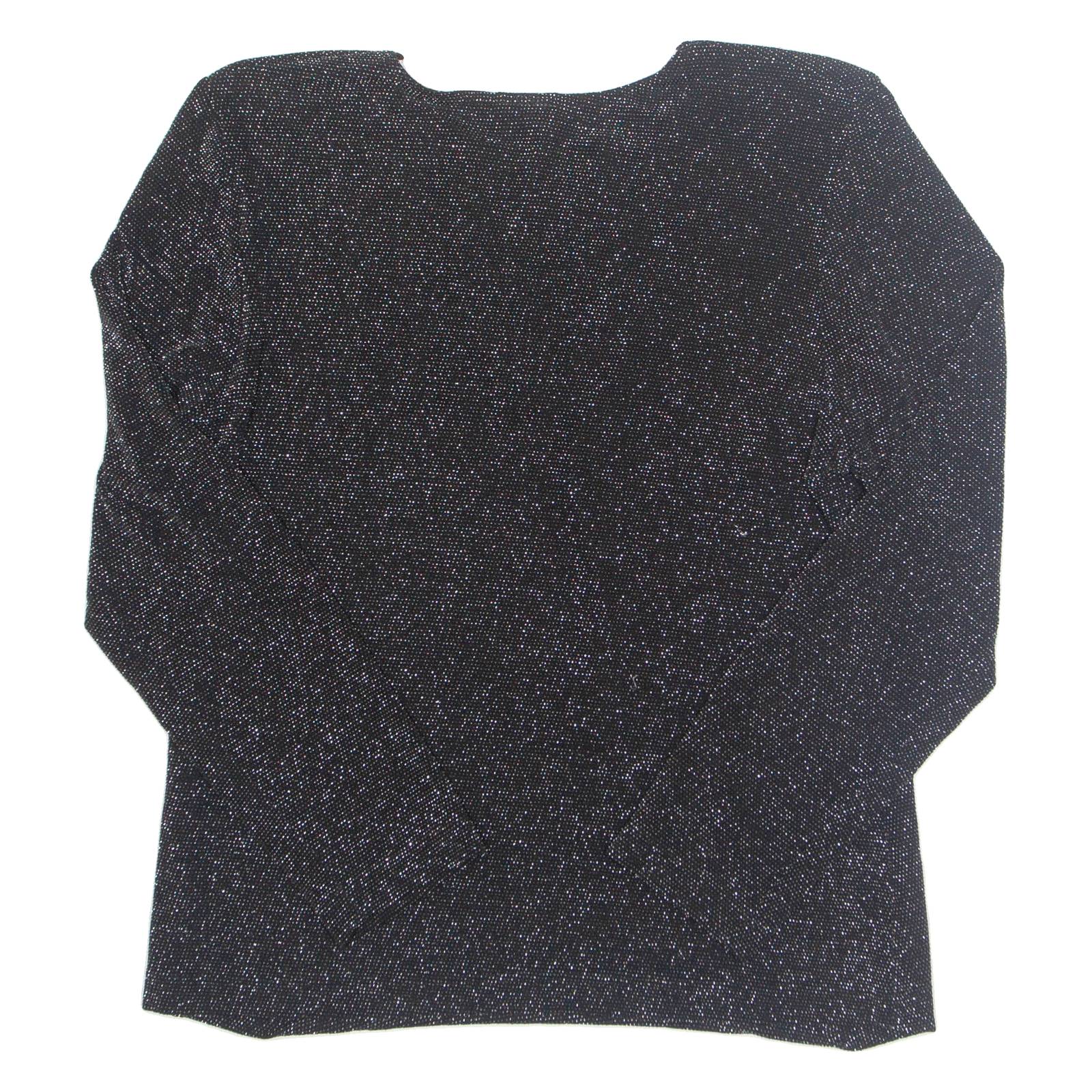 LINEA Glitter Womens Blouse Black Long Sleeve Nylon L