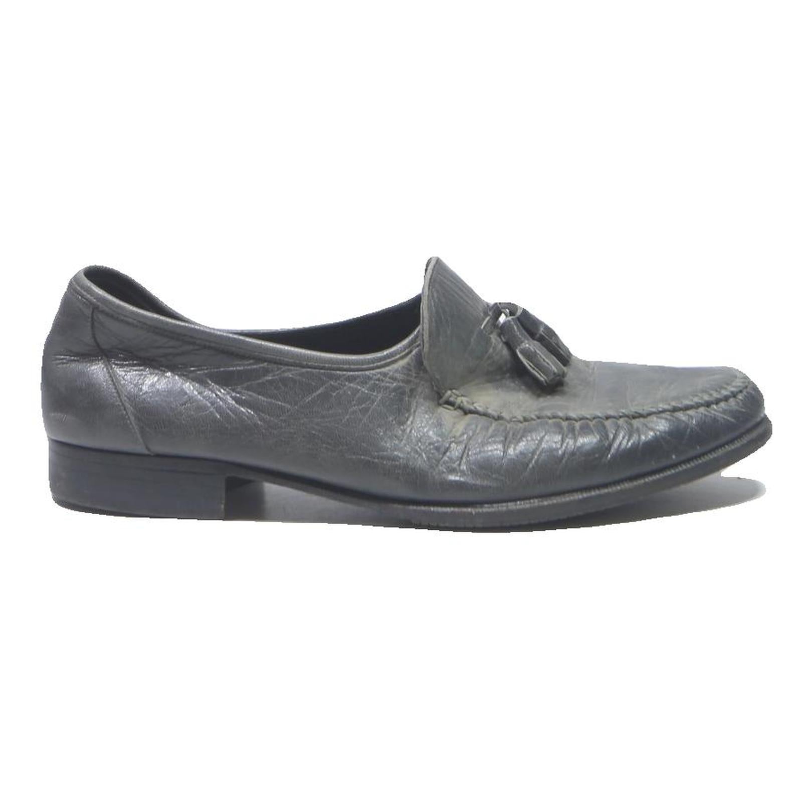 BAZLLY SUISSE Womens Tassel Loafer Leather Shoes Black UK 7 Classic Formal