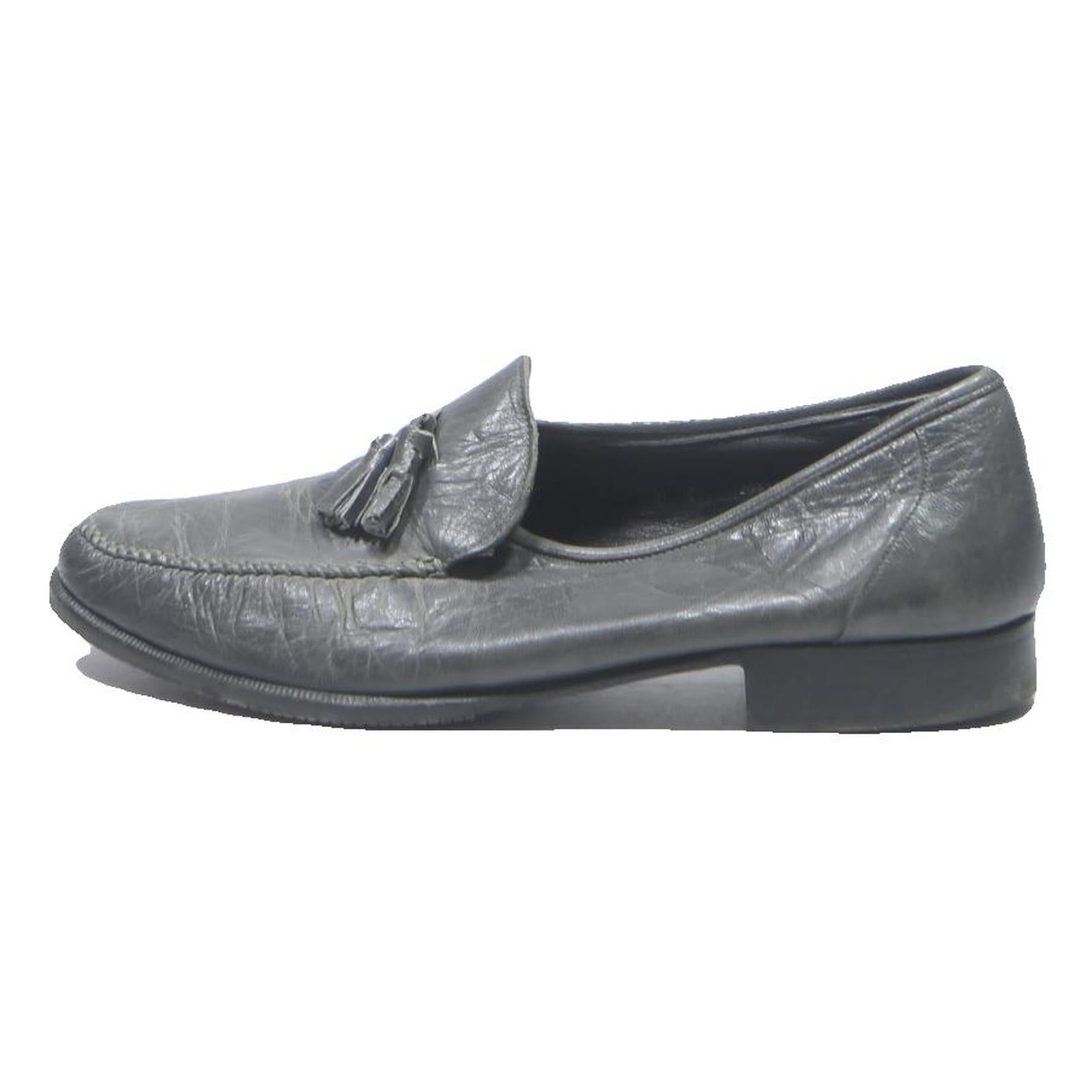 BAZLLY SUISSE Womens Tassel Loafer Leather Shoes Black UK 7 Classic Formal