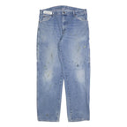 DICKIES Mens Blue Relaxed Straight Denim Cotton Blend Light W34 L32 Workwear