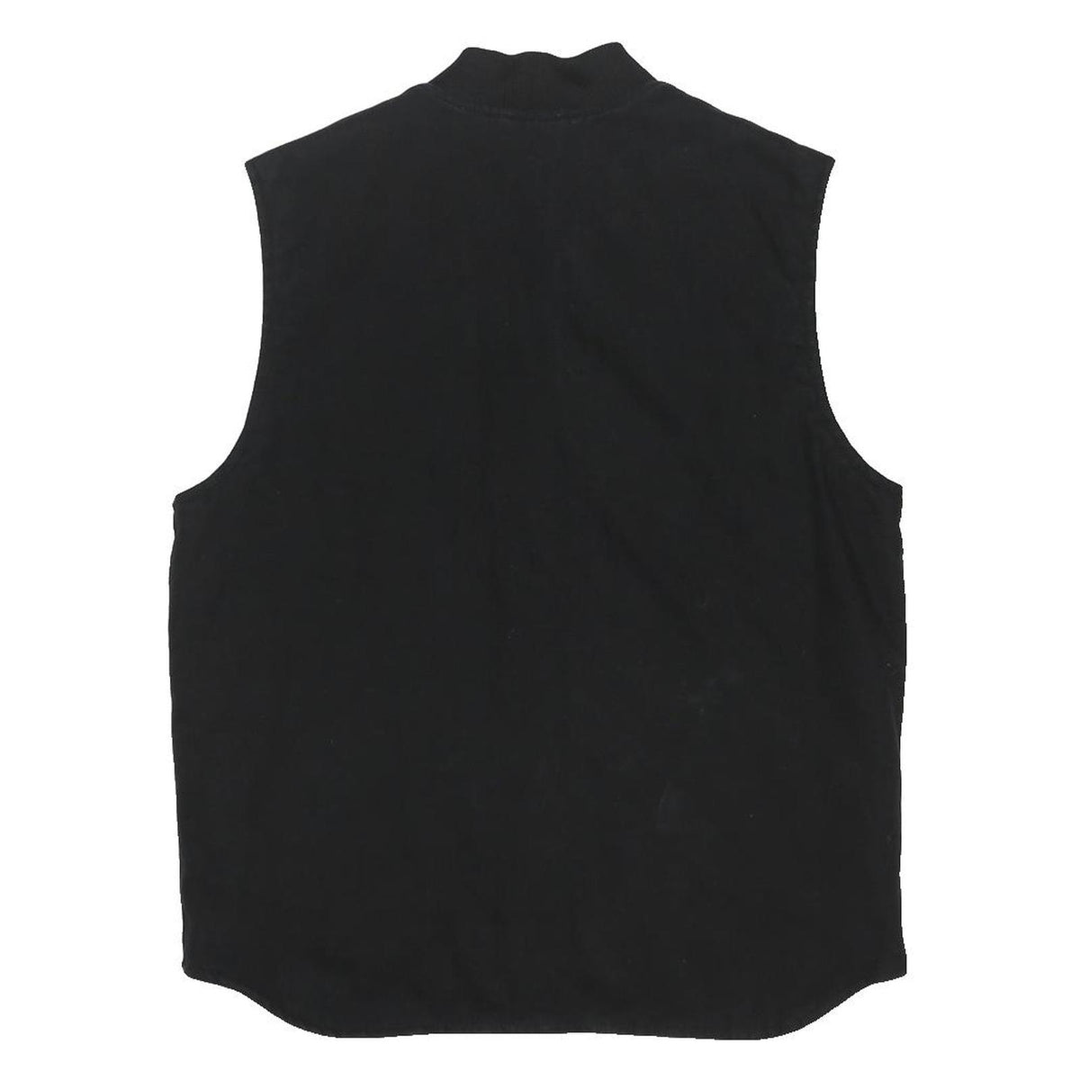 CARHARTT Mens Black Workwear Cotton Blend Vest Jacket L Plain Zip Front Pockets