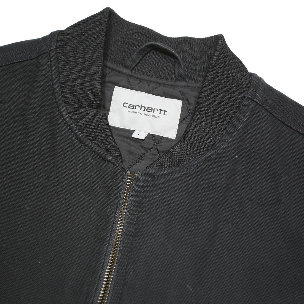 CARHARTT Mens Black Workwear Cotton Blend Vest Jacket L Plain Zip Front Pockets