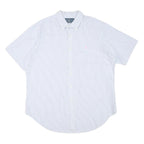 RALPH LAUREN Mens Blue White Stripe Classic Fit Shirt XL Button-Down Short