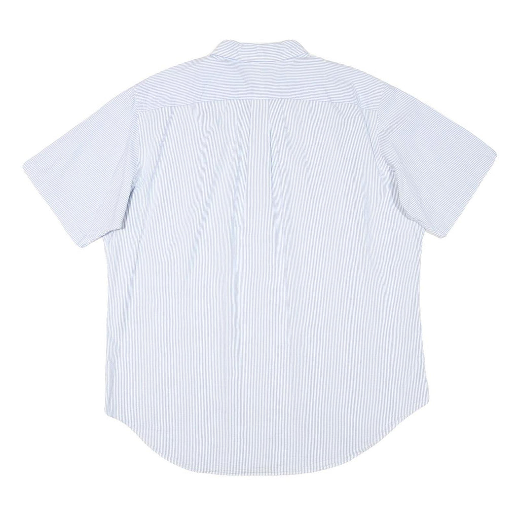 RALPH LAUREN Mens Blue White Stripe Classic Fit Shirt XL Button-Down Short