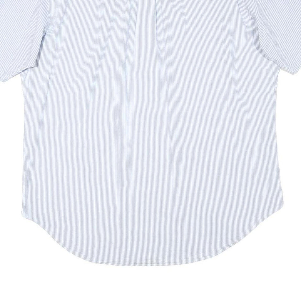 RALPH LAUREN Mens Blue White Stripe Classic Fit Shirt XL Button-Down Short