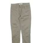 KAREN MILLEN Womens Cotton Blend Slim Taupe Trousers W26 L30 Zipped Ankle