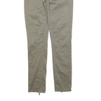 KAREN MILLEN Womens Cotton Blend Slim Taupe Trousers W26 L30 Zipped Ankle