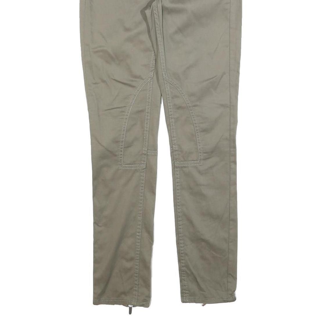 KAREN MILLEN Womens Cotton Blend Slim Taupe Trousers W26 L30 Zipped Ankle