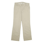 DICKIES Womens Relaxed Beige Cotton Blend Zip Trousers W32 L33 Casual Workwear