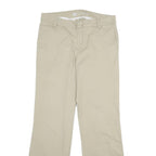 DICKIES Womens Relaxed Beige Cotton Blend Zip Trousers W32 L33 Casual Workwear