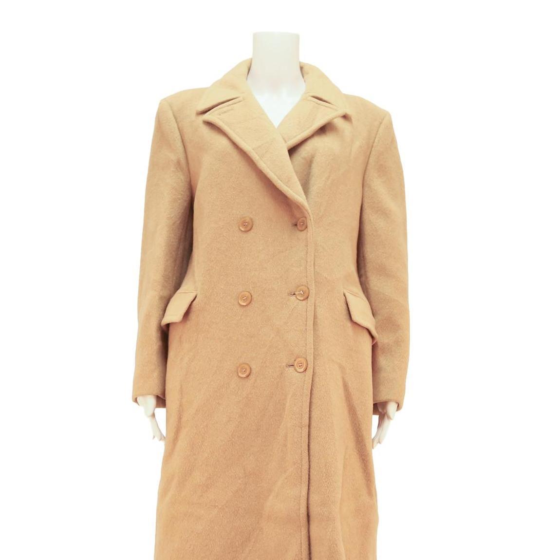 PENDLETON Womens Beige Wool Long Sleeve Button Coat L Plain Stylish Warm