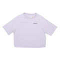 TIMBERLAND Womens Lilac T-Shirt Crop M Short Sleeve Crew Neck Logo