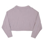 PUMA Womens Lilac Plain Cotton Pullover Crew Neck Jumper M Casual Cropped