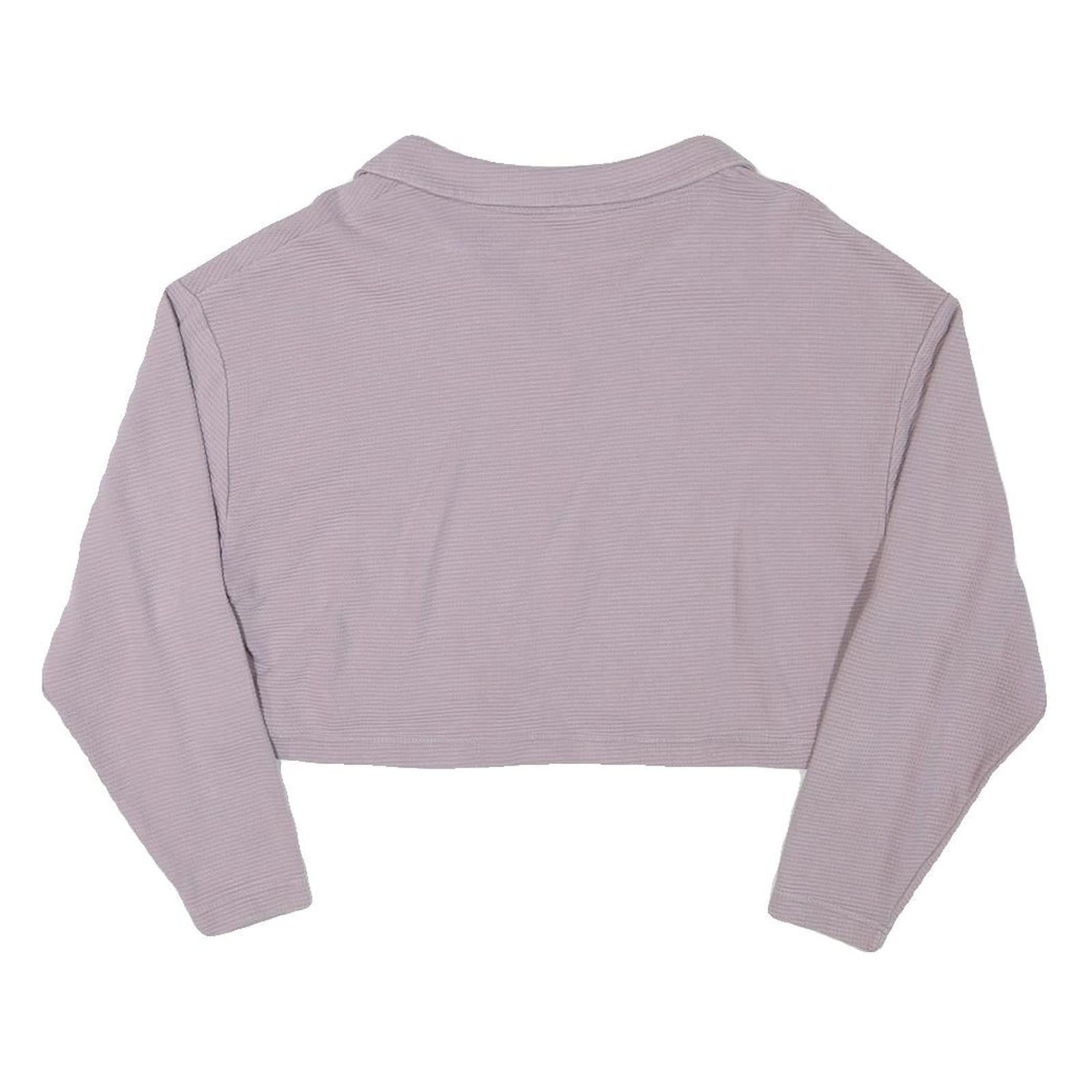 PUMA Womens Lilac Plain Cotton Pullover Crew Neck Jumper M Casual Cropped
